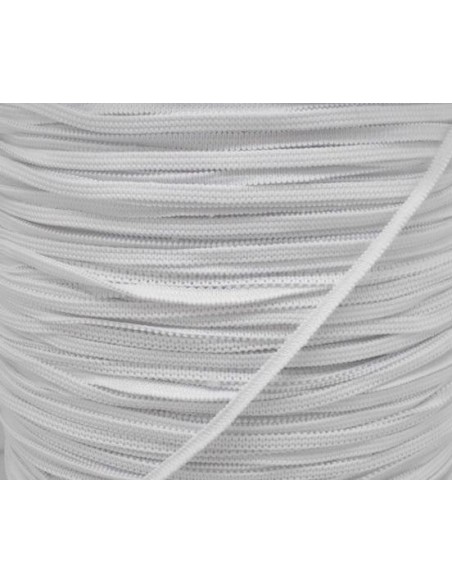 Elastique plat blanc 4mm souple - tresse élastique 4mm - ruban élastique blanc pour masque Elastique plat blanc 4mm souple - tresse élastique 4mm - ruban élastique blanc pour masque