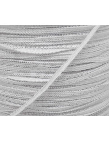 Tresse élastique 4mm - ruban élastique blanc pour masque Tresse élastique 4mm - ruban élastique blanc pour masque