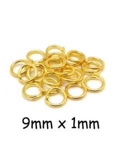 Anneaux de jonction 9mm x 1mm épais doré en métal