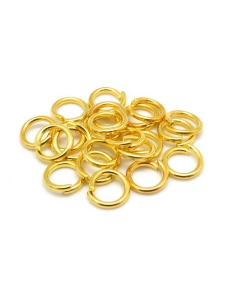 Anneaux ouverts 9mm résistants en métal doré