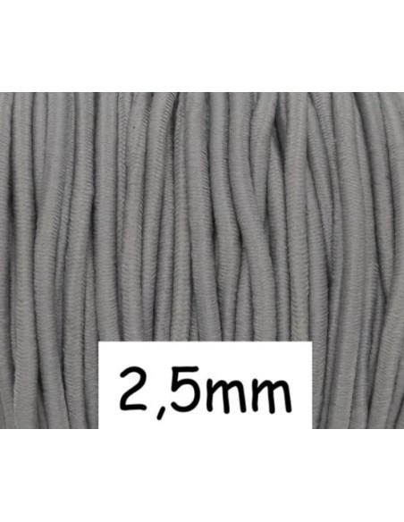 élastique couleur gris 2,5mm pour couture