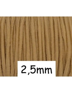 élastique rond 2,5mm marron camel clair pour couture