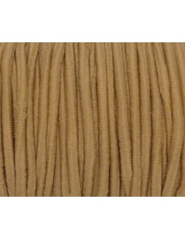 élastique rond 2,5mm marron camel clair pour masque