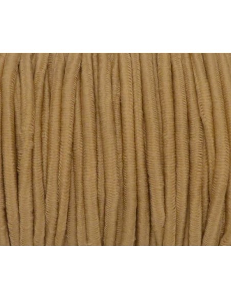 élastique rond 2,5mm marron camel clair pour masque
