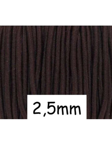 élastique pour masque 2,5mm marron foncé
