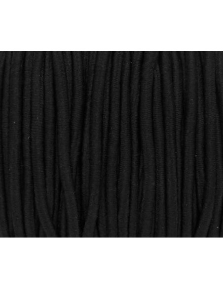Elastique rond noir 2,5mm pour masque