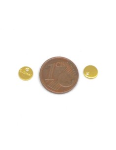 mini breloques sequin doré en acier inoxydable 6mm inscrit "s.steel" 2