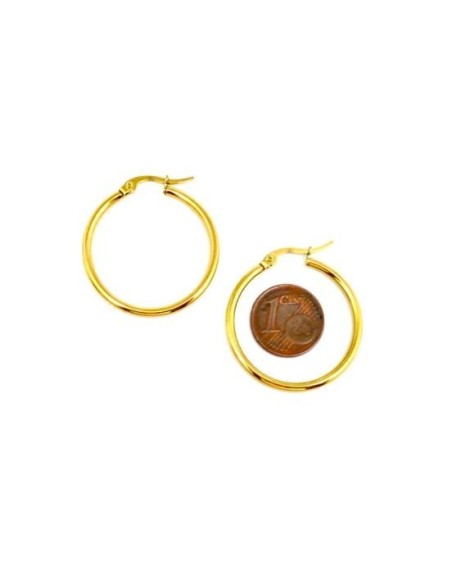 BO doré ronde en acier inoxydable 30mm BO doré ronde en acier inoxydable 30mm