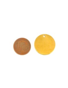 pendentif rond doré, sequin, pastille, médaille en acier inoxydable 20mm 2