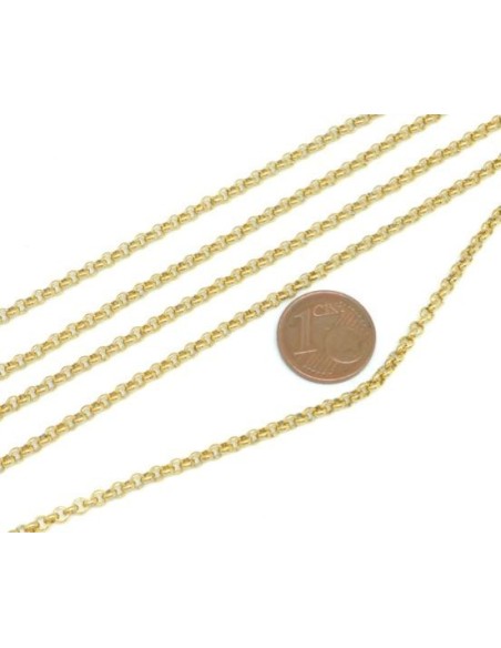 chaîne doré maille forçat en acier inoxydable maillon 2,6mm