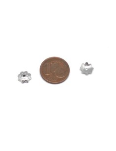 Coupelle argenté en acier inoxydable fleur 7mm, chapeau pour perle 2