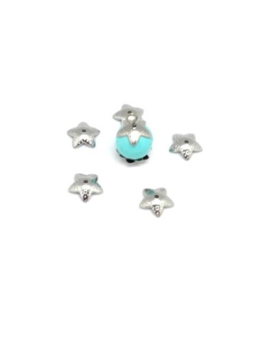 Chapeau de perle étoile argenté en acier inox