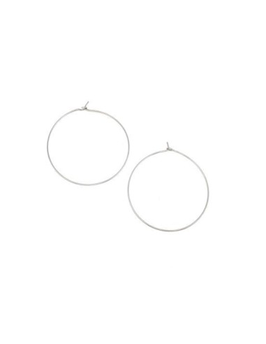 Boucles d'oreilles créole en acier inoxydable argenté