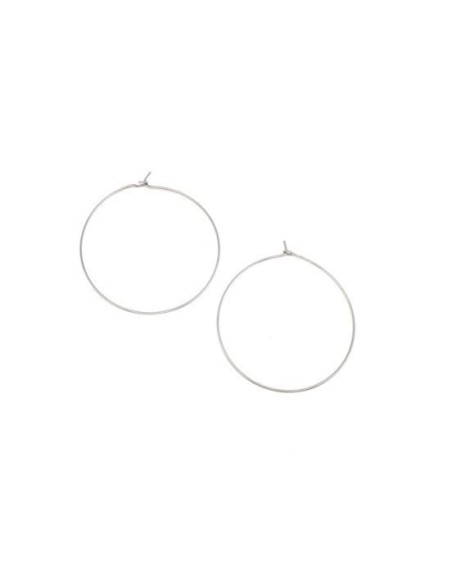 Boucles d'oreilles créole en acier inoxydable argenté