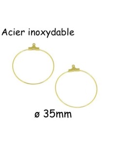 Créoles doré en acier inoxydable 35mm