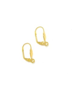 dormeuse doré en acier inoxydable motif éventail - boucle d'oreille doré 2