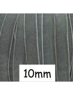 Ruban élastique velours 10mm gris souris