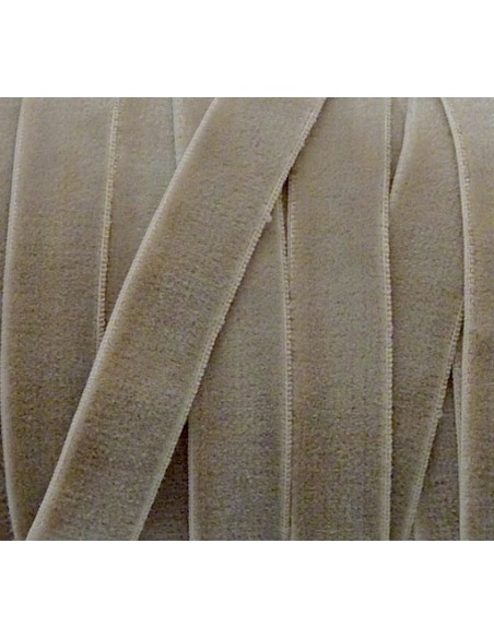 Galon élastique velours marron sépia 10mm