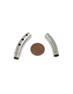 Fermoir argenté en acier inoxydable réglable pour cordon 5mm 2