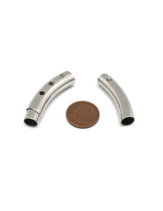 Fermoir réglable argenté en acier inoxydable pour cordon 6mm 2