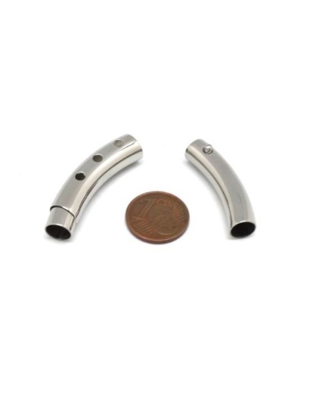 Fermoir ajustable en acier inoxydable argenté