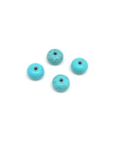 Perle rondelle 8mm imitation turquoise "Howlite" bleu turquoise 2