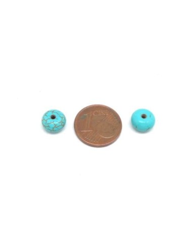 Rondelle imitation turquoise style "Howlite" pas chère