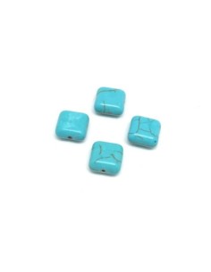 perle carré imitation turquoise "Howlite" bleu turquoise 10mm 2