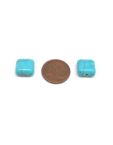 perle bleu turquoise 10mm forme carré pour création DIY