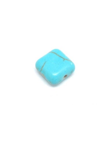 perle carré 1cm pour création bijoux bleu turquoise