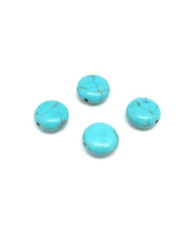 Perle disque 12mm imitation turquoise pas chère