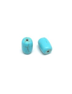 Perle cylindrique imitation turquoise "Howlite" bleu turquoise 2
