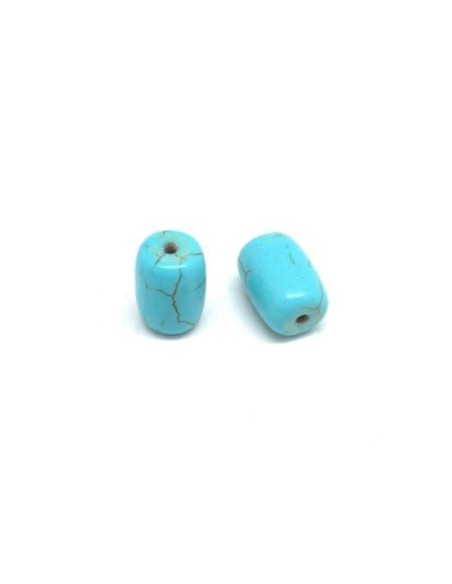 Perle tonneau 14mm bleu turquoise