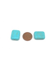 perles rectangle imitation turquoise "Howlite" bleu turquoise pour collier 2