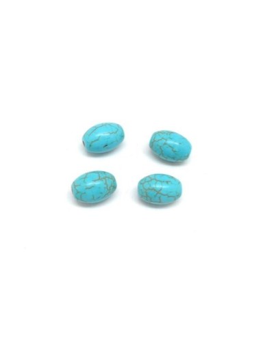 Perle olive turquoise "Howlite" bleu turquoise 8mm pour bijoux