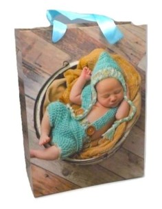 Pochette cadeau papier glacé bébé bohème  2