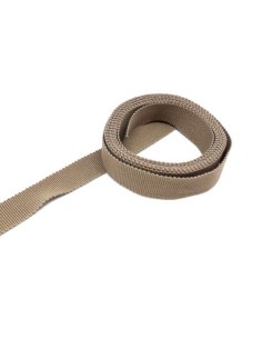 Ruban gros grain tradition 15mm beige sépia en coton 2