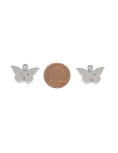 Breloque papillon argenté en acier inoxydable 2