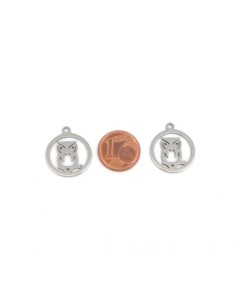 Breloque hibou en acier inoxydable 2