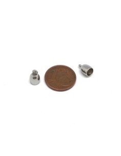 Embout rond pour cordon 4mm argenté en acier inoxydable 2