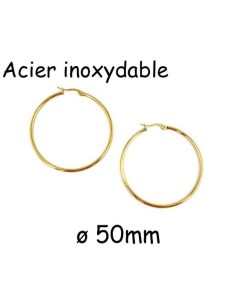 Créole doré 50mm en acier inoxydable
