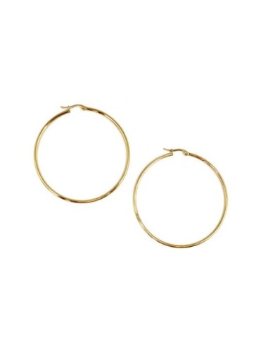 Boucle d'oreilles rondes doré 60mm en acier inox