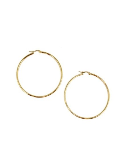 Boucle d'oreilles rondes doré 60mm en acier inox