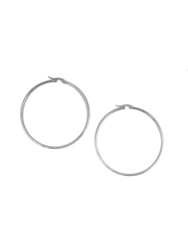 Boucles d'oreilles rondes argenté en acier