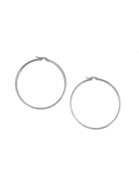 Boucles d'oreilles rondes argenté en acier