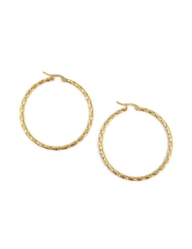 Créole torsadée doré en acier inoxydable