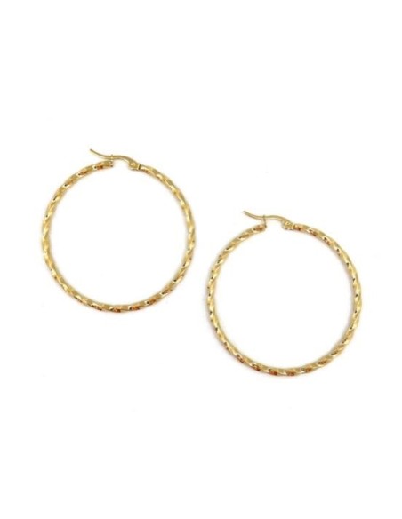 Créole torsadée doré en acier inoxydable