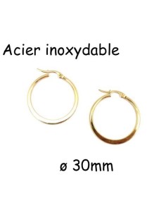 Créole plate doré en acier inoxydable 30mm