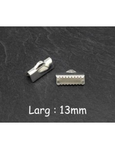 Embout griffe 13mm en métal argenté blanc lisse