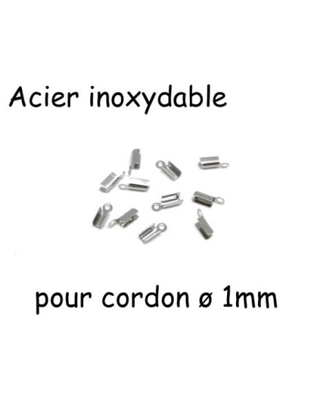 Embouts serre fil en acier inoxydable pour cordon de 1mm